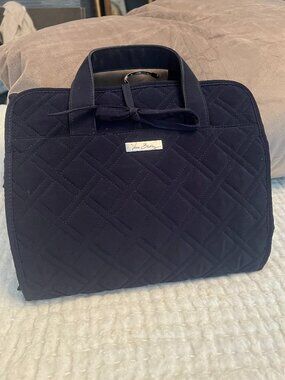 Vera Bradley Quilted Navy Hanging Toiletry Organizer